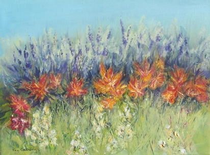 March of the Daylilies – wildflower meadow painting