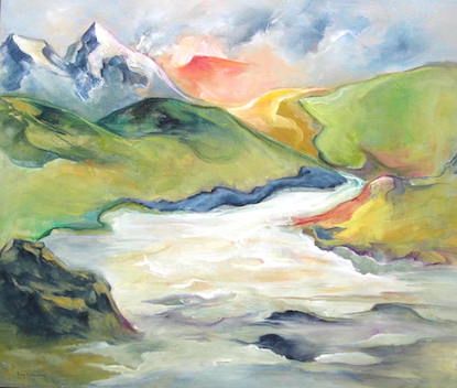 River to the Sun – serene river mountain landscape